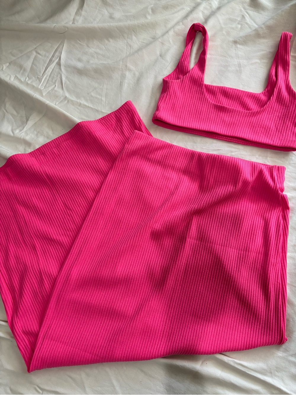 Show Me Your Mumu Ribbed Two-Piece Set in Hot Pink - Picture 5 of 5